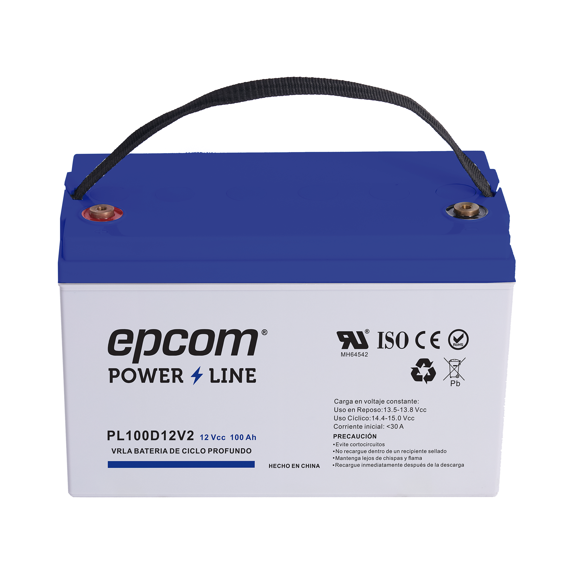 Batería 12 Vcc / 100 Ah / UL / Tecnología AGM-VRLA / CICLO PROFUNDO / Para uso en aplicaciones fotovoltaicas y de emergencia  / Terminales T4