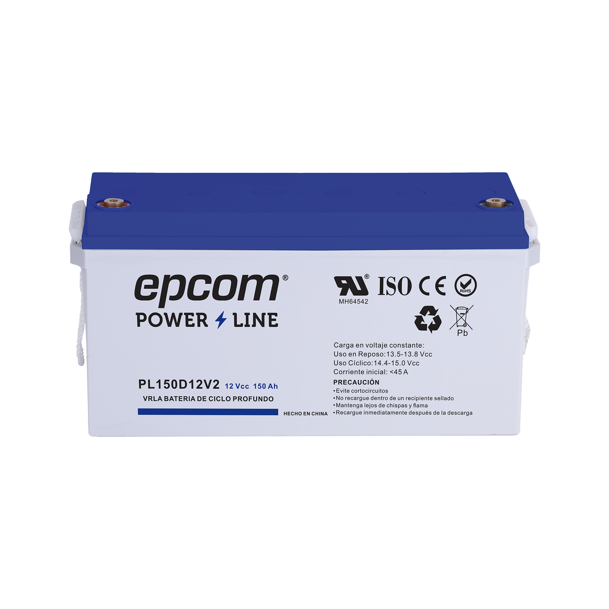 Batería 12 Vcc / 150 Ah / UL / Tecnología AGM-VRLA / CICLO PROFUNDO / Uso en aplicación fotovoltaica / terminales T5